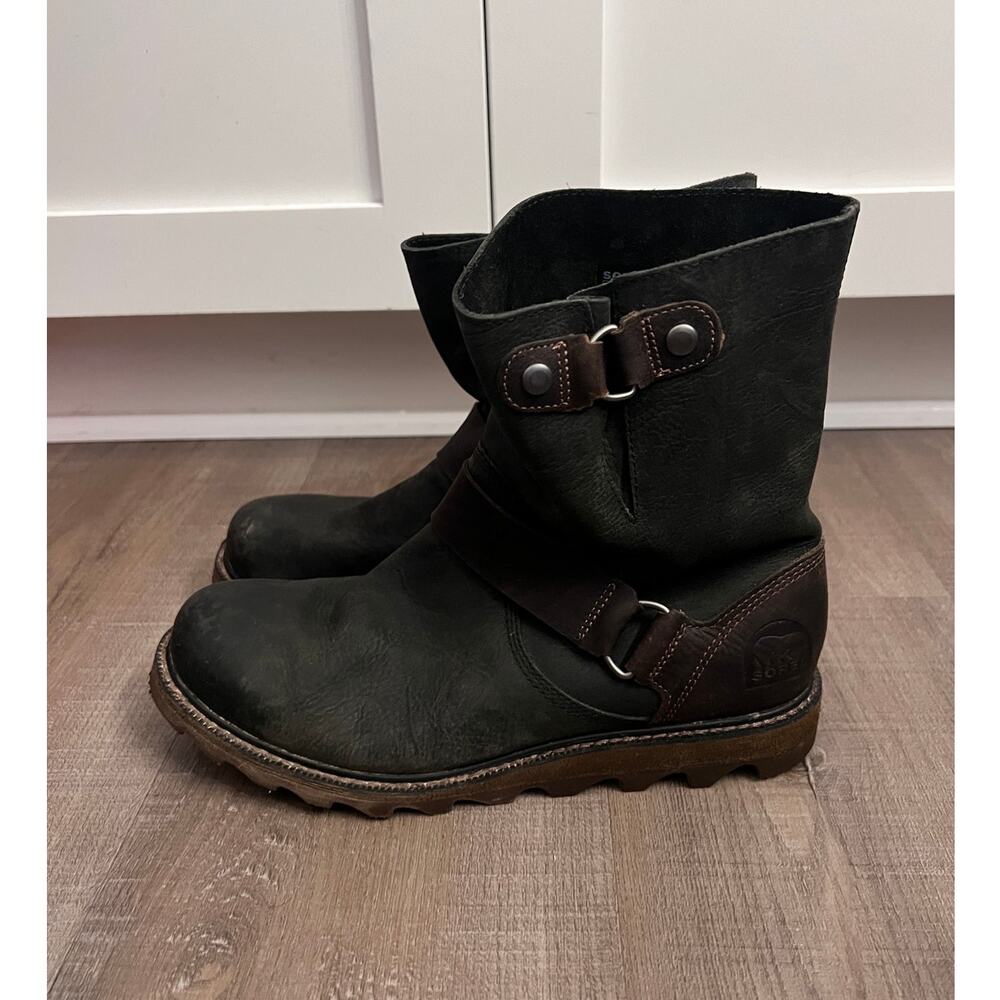 Sorel Women's Scotia Waterproof Leather Moto Boots - Picture 3 of 6